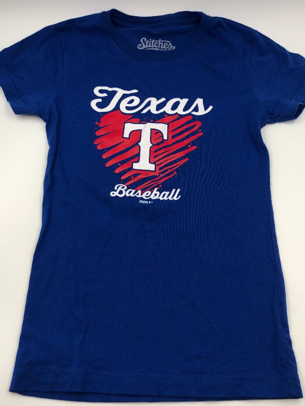 Texas Rangers MLB Stitches Baseball Kids XL Royal Blue T-Shirt Short Sleeve Crew